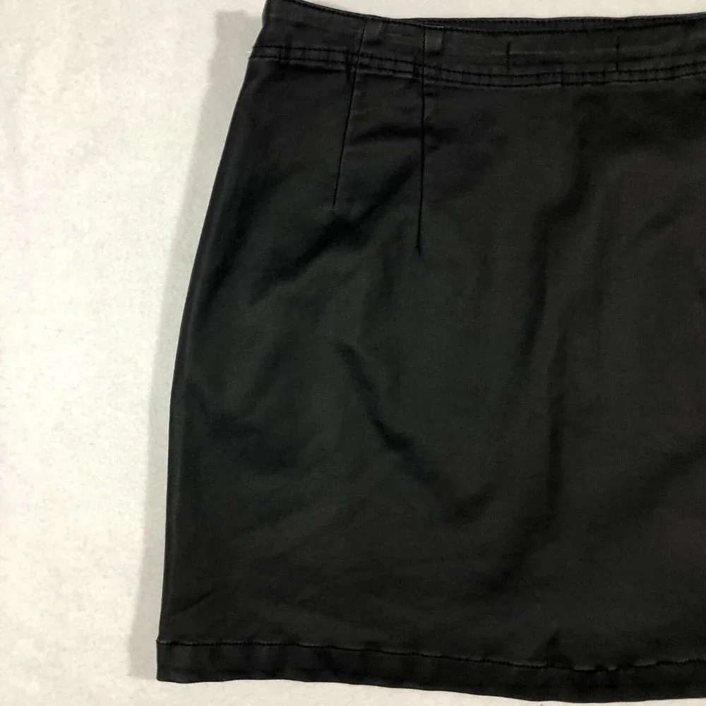 NEW Indigo Rising Womens Medium Black Side Slit Coated Skirt NWT $48 Francesca’s - Picture 6 of 10